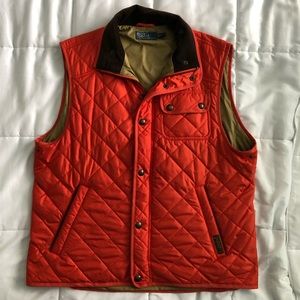 Polo Quilted Vest with corduroy collar